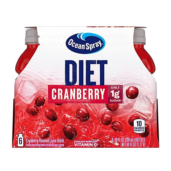 slide 1 of 1, Ocean Spray Diet Juice Drink Cranberry - 6-10 Fl. Oz., 6 ct; 10 fl oz