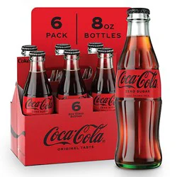 Coca-Cola Zero Sugar Soda Glass Bottle - 6-8 Fl. Oz.