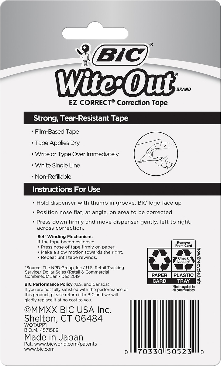 slide 3 of 3, BIC Wite-Out Correction Tape 1 ea, 