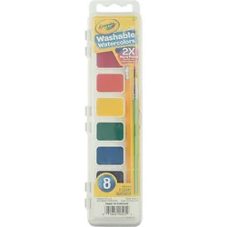 Crayola Paint Watercolors Washable With Paint Brush - 8 Count