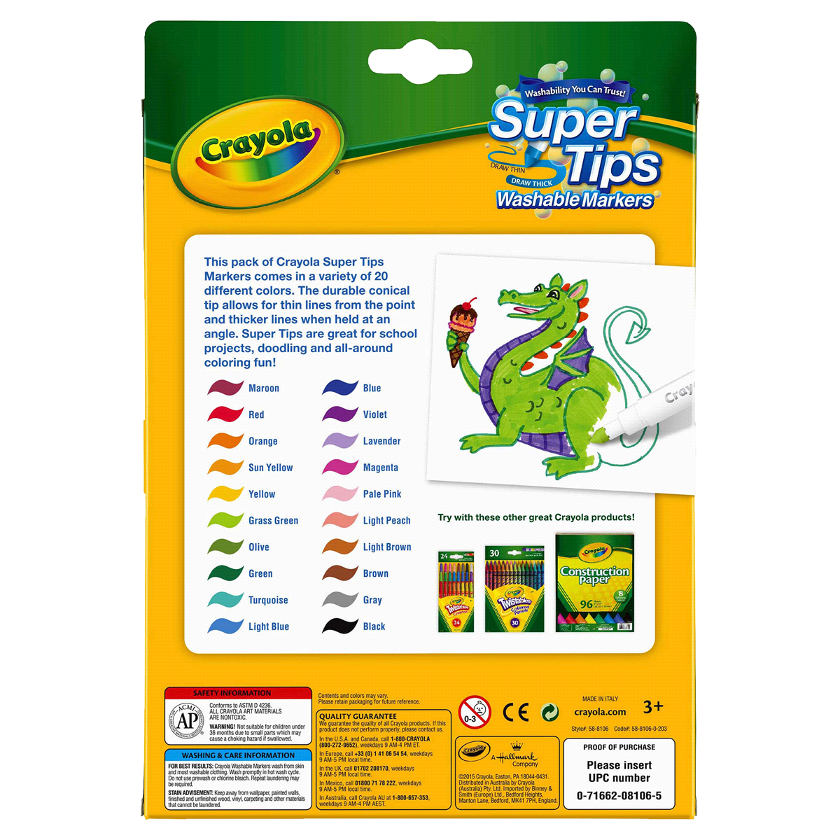 slide 3 of 9, Crayola 20ct Super Tips Washable Markers, 20 ct