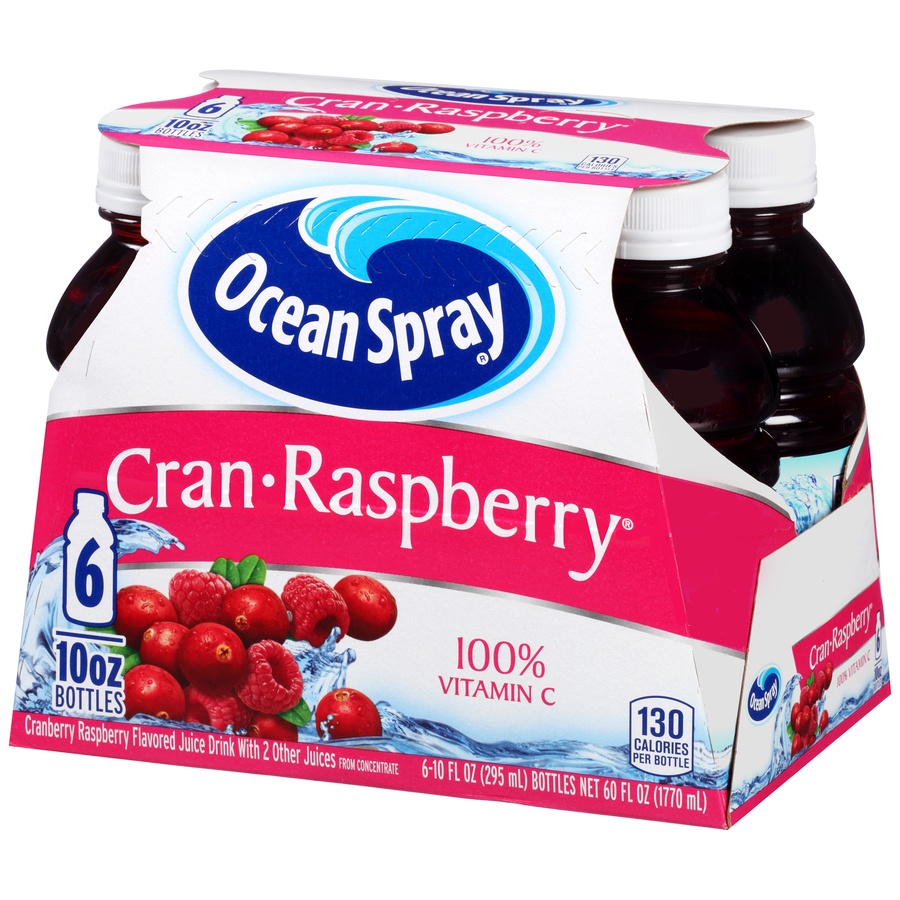 slide 4 of 8, Ocean Spray Cran-Raspberry Juice, 6 ct; 10 fl oz