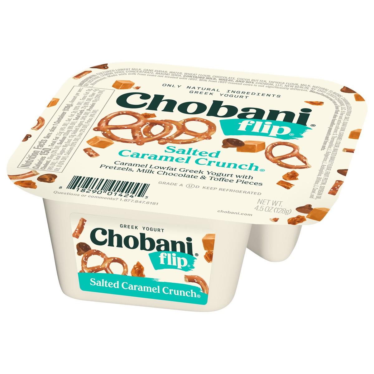 slide 4 of 11, Chobani Flip Salted Caramel Chocolate And Toffee Crunch Low-Fat Greek Yogurt - 4.5 Oz, 4.5 oz