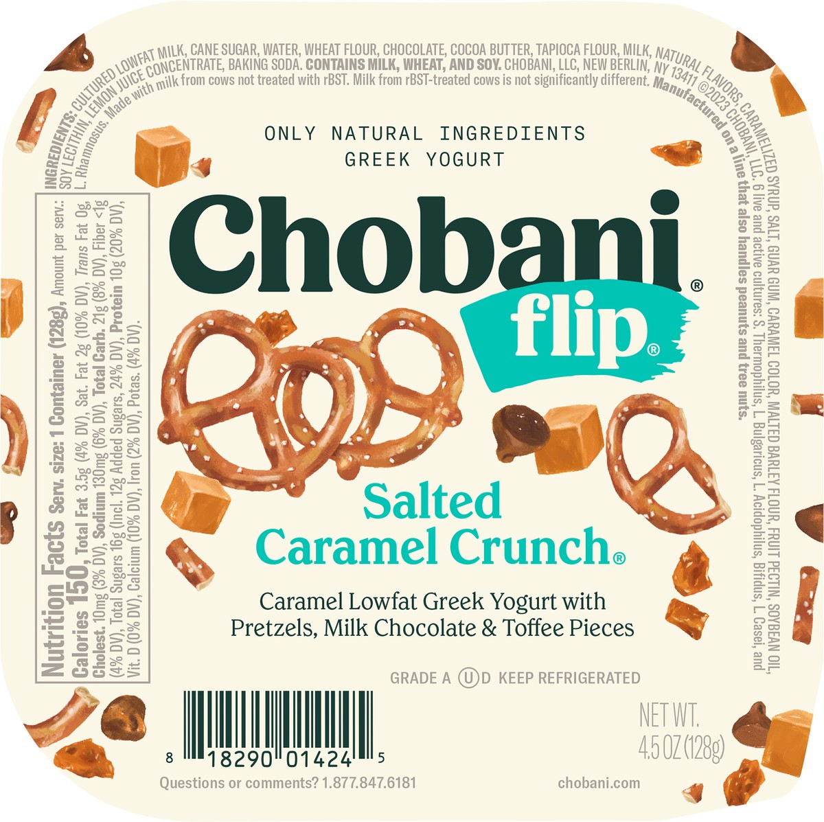 slide 6 of 11, Chobani Flip Salted Caramel Chocolate And Toffee Crunch Low-Fat Greek Yogurt - 4.5 Oz, 4.5 oz