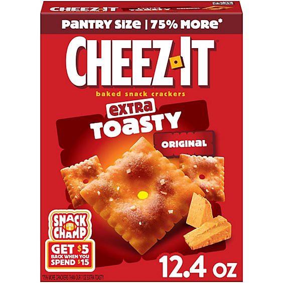 slide 1 of 12, Cheez-It Cheese Crackers Extra Toasty Baked Snack Crackers - 12.4 Oz, 12.4 oz