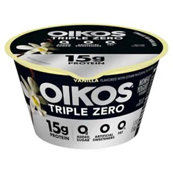 Oikos Triple Zero Vanilla Greek Yogurt - 5.3 Oz