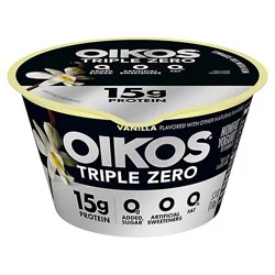 Oikos Triple Zero Vanilla Greek Yogurt - 5.3 Oz