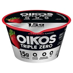 Oikos Triple Zero Strawberry Greek Yogurt - 5.3 Oz