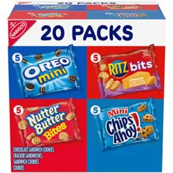 Nabisco Classic Mix Variety Pack, Oreo, Chips Ahoy!, Nutter Butter Bites, Ritz Bits Snack Packs - 20 Count