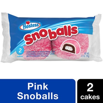 slide 1 of 12, Hostess Snoballs Coconut Covered Snack Cake Single Serve - 2 Count, 3.5 oz