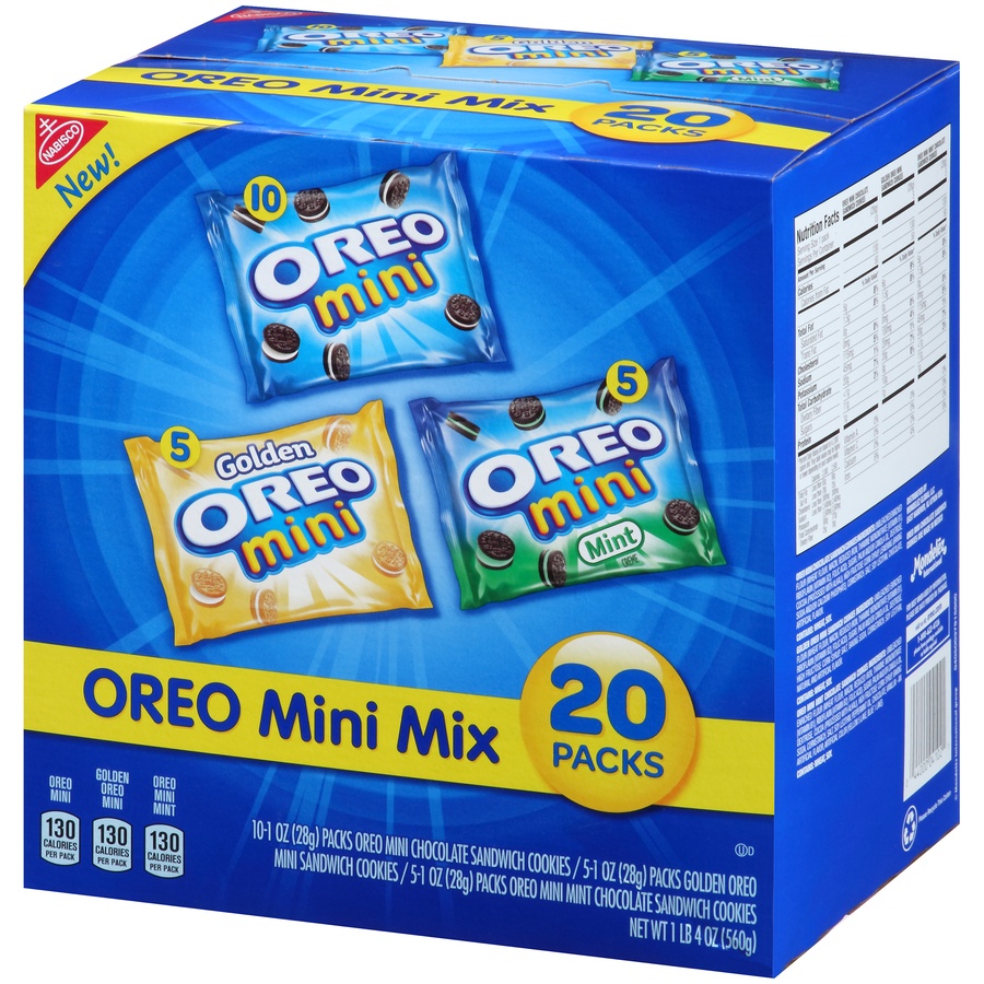 Oreo Mini Mix, Chocolate, Golden, 20 Packs - 20 pack, 1 oz packs