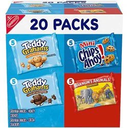Nabisco Barnum's Animal Crackers Teddy Grahams & Chips Ahoy! Cookies Variety Pack - 20 Count