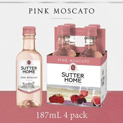 Sutter Home Pink Moscato Pink Wine Bottle - 4-187 Ml