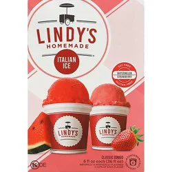Lindy's Homemade Italian Ice Fat Free Gluten Free Watermelon & Strawberry - 6 Fl. Oz.