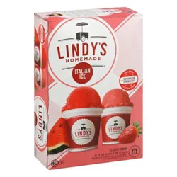 Lindy's Homemade Italian Ice Fat Free Gluten Free Watermelon & Strawberry - 6 Fl. Oz.