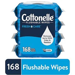 Cottonelle Fresh Care Flushable Wet Wipes 4 Flip-Top Packs With 42 Wipes Per Pack