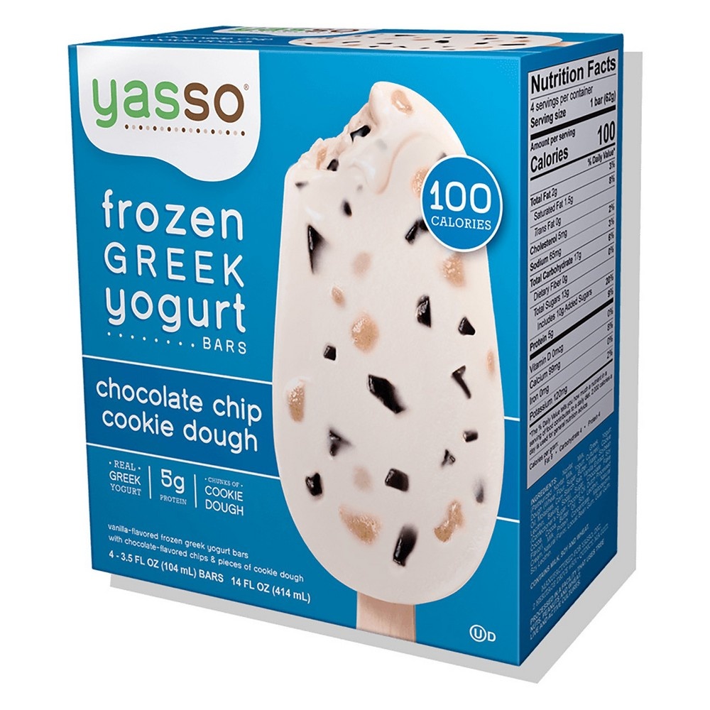 slide 6 of 7, Yasso Frozen Greek Yogurt - Chocolate Chip Cookie Dough Bars - 4ct, 4 ct; 3.5 fl oz