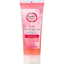Signature Select/care Acne Treatment Salicylic Acid Foaming Scrub Pink Grapefruit Oil Free - 8 Oz