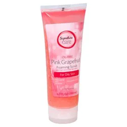 Signature Select/care Acne Treatment Salicylic Acid Foaming Scrub Pink Grapefruit Oil Free - 8 Oz