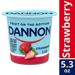 Dannon Fruit On The Bottom Strawberry Low Fat Yogurt 5.3 Oz