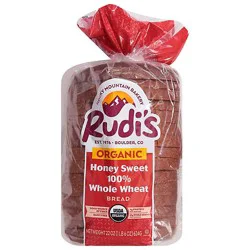 Rudis Organic Bakery Bread Organic Honey Sweet Whole Wheat - 22 Oz