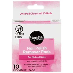 Signature Select Nail Polish Remover Pads 10 Count - 5 Ml