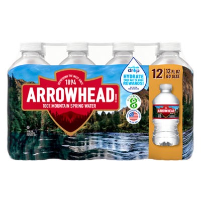 slide 1 of 3, Arrowhead 100% Mountain Spring Water - 12-12 Fl. Oz., 12 ct; 12 fl oz