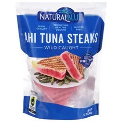 Natural Blue Fish Wild Caught Tuna Ahi Steaks - 12 Oz
