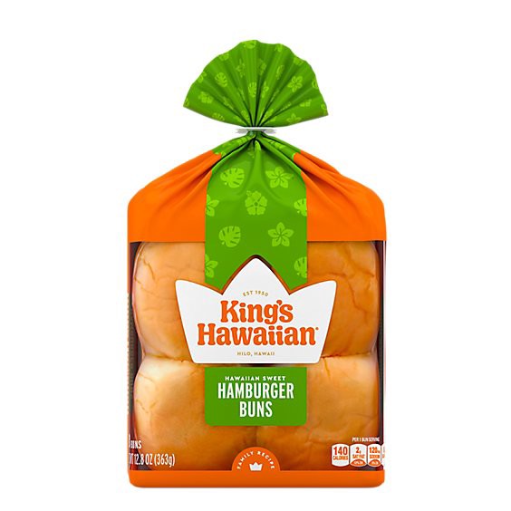 slide 1 of 3, King's Hawaiian Original Sweet Hamburger Buns - 12.8 Oz, 12.8 oz