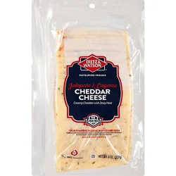 Dietz & Watson Jalapeno & Cayenne Cheddar Cheese Pre-Sliced - 8 Oz