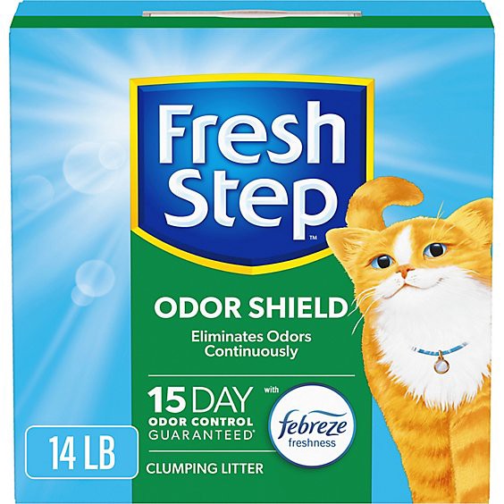 slide 1 of 3, Fresh Step Odor Shield Scented Clumping Cat Litter With The Power Of Febreze - 14 Lbs, 14 lb