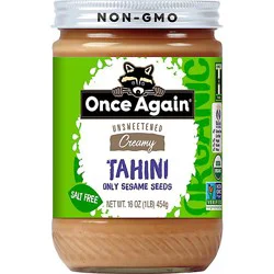Once Again Tahini Spread Organic Unsweetend & Salt Free - 16 Oz