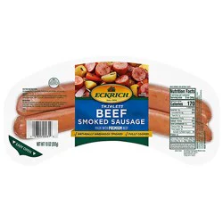 Eckrich Beef Skinless Smoked Sausage - 10 Oz