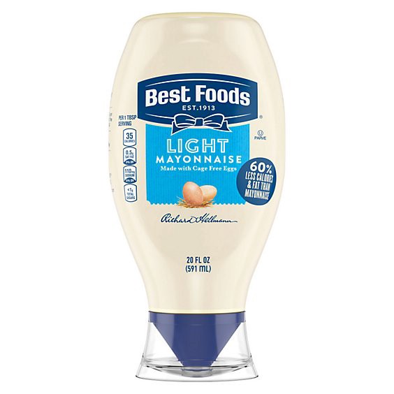 slide 1 of 1, Best Foods Light Mayonnaise Squeeze Bottle - 20 Fl. Oz, 20 fl oz