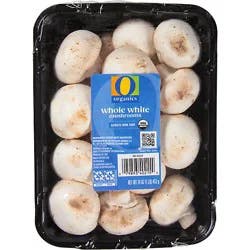 O Organics Mushrooms White Whole - 16 Oz