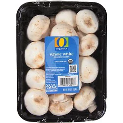 O Organics Mushrooms White Whole - 16 Oz