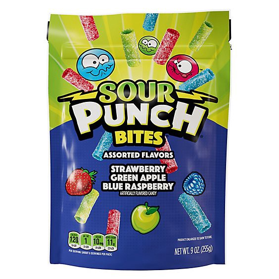 slide 1 of 5, Sour Punch Bites Americana Assorted Candy Resealable Bag - 9 Oz, 9 oz