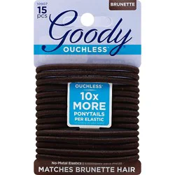 Goody Elastics Ouchless Thick 4mm Brown Brunette - 15 Count
