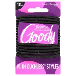 Goody Elastics Ouchless Thick 4mm Black - 15 Count