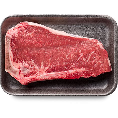 slide 1 of 1, New York Bone In Thin Cut Steak USDA Choice Beef Top Loin Small Pack - 1.00 Lb, per lb