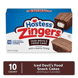 Hostess Zingers Snack Cakes Artificially Flavored Iced Devil's Food Cake - 10 - 12.7 Oz