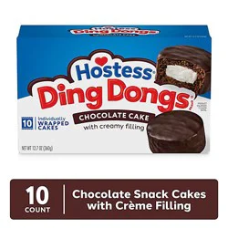 Hostess Ding Dongs Creamy Filling Individually Wrapped Chocolate Cake 10 Count - 12.70 Oz