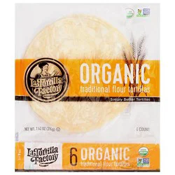 La Tortilla Factory Tortillas Organic Traditional Flour Bag 6 Count - 7.62 Oz