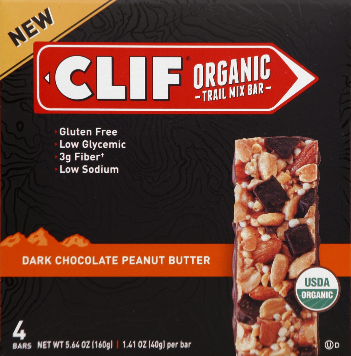 slide 4 of 4, CLIF Dark Chocolate Peanut Butter Organic Trail Mix Bar, 4 ct; 1.41 oz