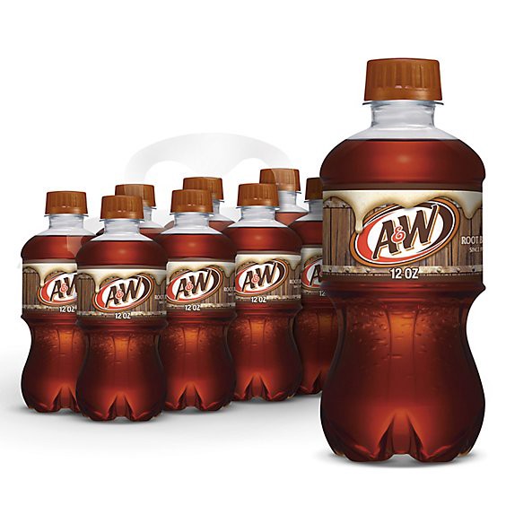 slide 1 of 1, A&w Root Beer Soda In Bottles - 8-12 Fl. Oz., 8 ct; 12 fl oz