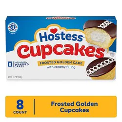 Hostess Golden Cupcakes Frosted Yellow Cake With Creamy Filling 8 Count - 12.7 Oz
