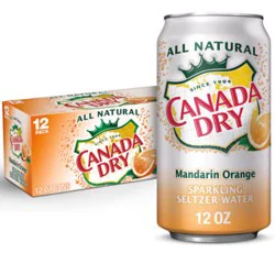 Canada Dry Mandarin Orange Sparkling Seltzer Water In Can - 12-12 Fl. Oz.