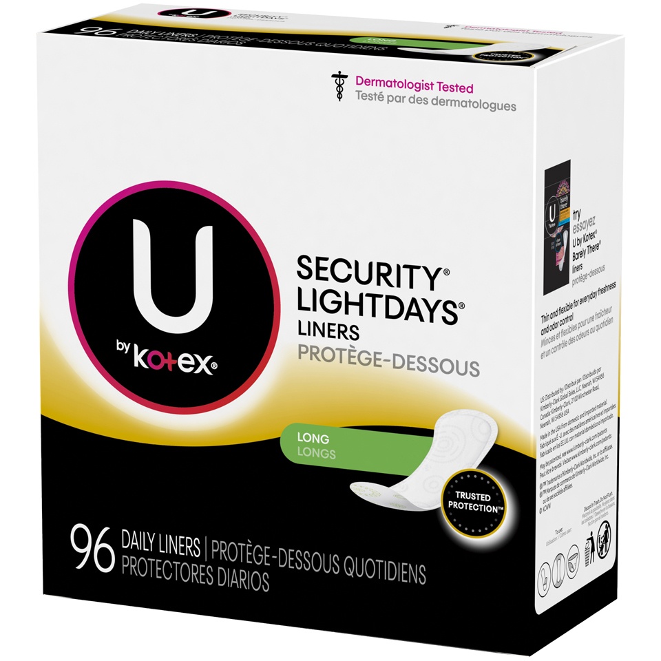 slide 3 of 3, U by Kotex Clean & Secure Fragrance Free Panty Liners - Light Absorbency - 96ct, 96 ct
