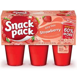 Snack Pack Super Strawberry Flavored Juicy Gels - 6-5.5 Oz