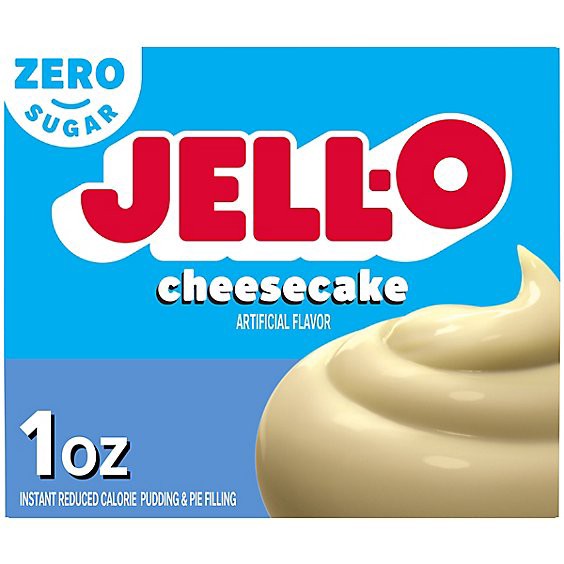 slide 1 of 8, Jell-O Cheesecake Artificially Flavored Zero Sugar Instant Reduced Calorie Pudding & Pie Filling Mix - 1 Oz., 1 oz